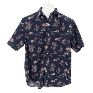 Tommy Bahama Hawaiian Button Up Shirt Men Size M Aloha Palm Trees Tropical Surf